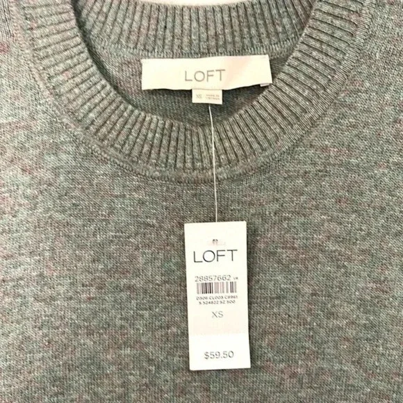 The Loft Women's Stitched Sleeve Sweater‎ Green Size XS - Picture 7 of 10